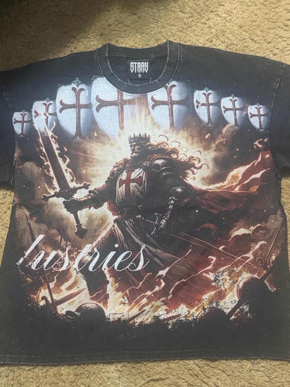 Stray Graphic Crusader T-Shirt - Black